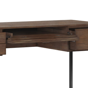 English Elm Richmond Solid Acacia Wood Desk with Flip-Out Keyboard Tray, 3 Drawers, Rustic Aged Brown Finish B136P159548