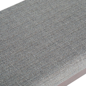 English Elm Chanelle Mid Century Ottoman Bench with Distressed Vegan Faux Leather, Solid Rubberwood Frame, 48" Gray B136P159224