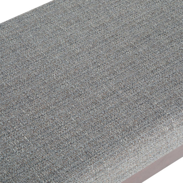 English Elm Chanelle Mid Century Ottoman Bench with Distressed Vegan Faux Leather, Solid Rubberwood Frame, 48" Gray B136P159224