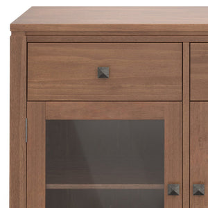 English Elm Cosmopolitan Sideboard Buffet - Handcrafted Medium Saddle Brown With Modern Design & Storage Solutions B136P158548