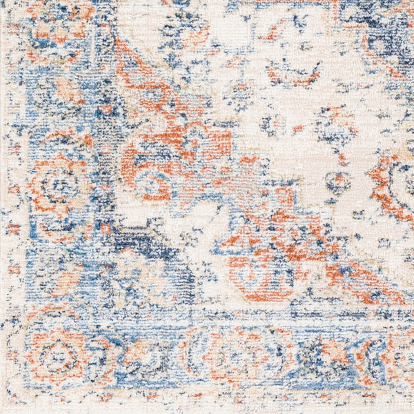 Livabliss Amore Traditional Polyester Runner Rug with Fringe and High Low Pile for Hallways Navy, Denim 5' x 7'10" AMO2301-579