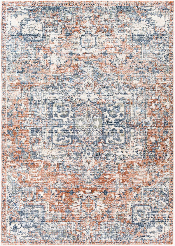 Livabliss Amore Traditional Polyester Woven Rug with Fringe and Lustrous Sheen for Entryways Navy, Denim 2' x 2'11" AMO2303-23