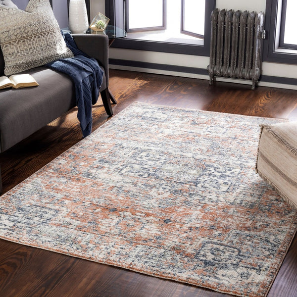 Livabliss Amore Traditional Polyester Woven Rug with Fringe and Lustrous Sheen for Entryways Navy, Denim 2' x 2'11" AMO2303-23