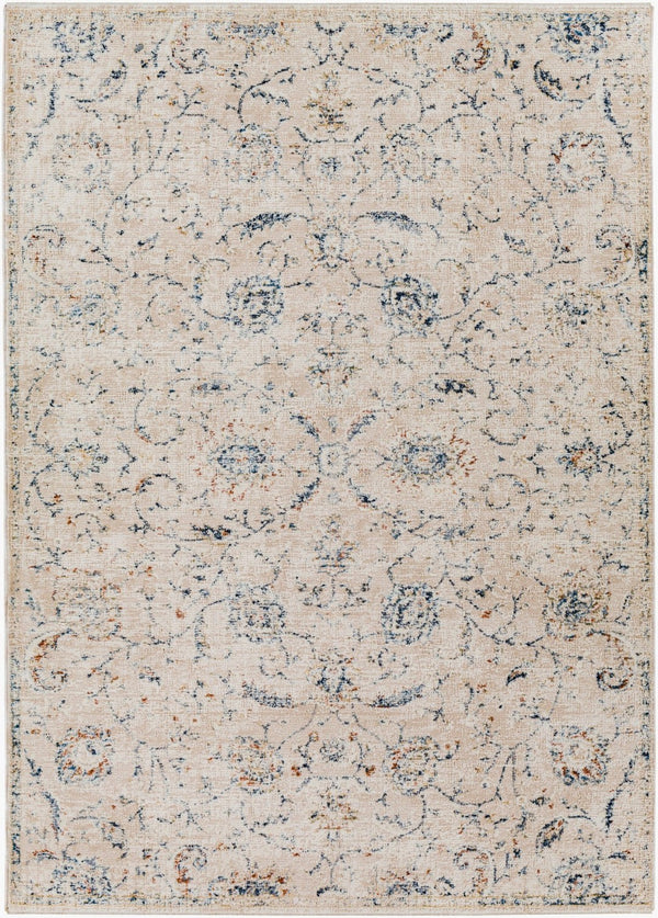 Livabliss Amore Traditional Polyester Rug with High-low Pile Fringe Trim for Entryways Navy, Denim 2' x 2'11" AMO2305-23