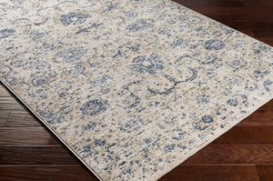 Livabliss Amore Traditional Fringed Polyester Accent Rug Medium Pile for Hallways and Entryways Navy, Denim 2' x 2'11" AMO2307-23