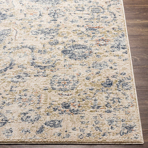 Livabliss Amore Traditional Fringed Polyester Accent Rug Medium Pile for Hallways and Entryways Navy, Denim 2' x 2'11" AMO2307-23