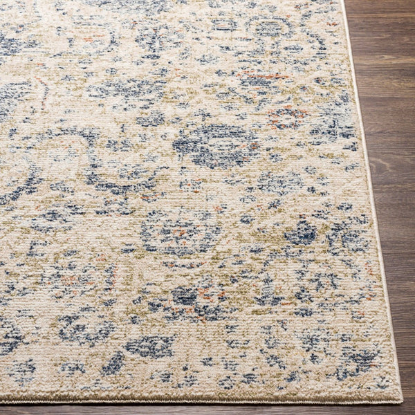 Livabliss Amore Traditional Fringed Polyester Accent Rug Medium Pile for Hallways and Entryways Navy, Denim 2' x 2'11" AMO2307-23