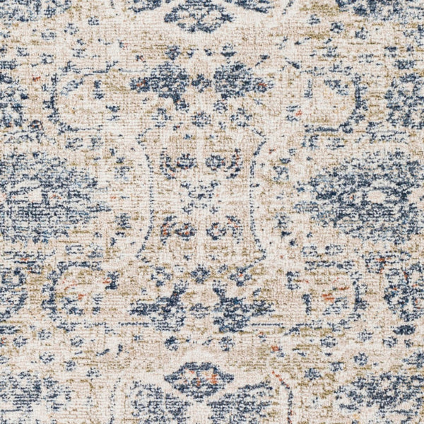 Livabliss Amore Traditional Fringed Polyester Accent Rug Medium Pile for Hallways and Entryways Navy, Denim 2' x 2'11" AMO2307-23