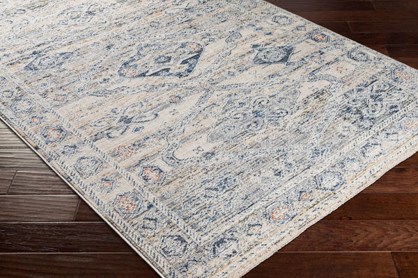 Livabliss Amore Traditional Fringe Accent Rug Machine Woven Polyester for Entryways and Bedrooms Navy, Denim 2'7" x 10' AMO2309-2610