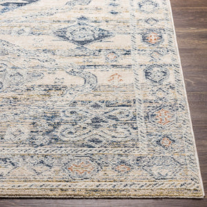 Livabliss Amore Traditional Fringe Accent Rug Machine Woven Polyester for Entryways and Bedrooms Navy, Denim 2'7" x 10' AMO2309-2610