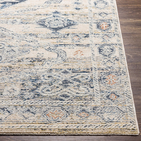 Livabliss Amore Traditional Fringe Accent Rug Machine Woven Polyester for Entryways and Bedrooms Navy, Denim 2'7" x 10' AMO2309-2610