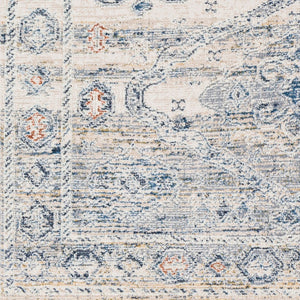 Livabliss Amore Traditional Fringe Accent Rug Machine Woven Polyester for Entryways and Bedrooms Navy, Denim 2'7" x 10' AMO2309-2610