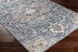 Livabliss Amore Traditional Fringe Runner Rug Machine Woven Polyester Hallway Entryway Accent Navy, Denim 7'10" x 7'10" AMO2310-710RD