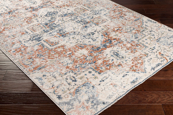 Livabliss Amore Traditional Fringe Runner Rug Machine Woven Polyester for Hallways and Entryways Navy, Denim 2'7" x 7'10" AMO2311-268