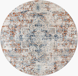 Livabliss Amore Traditional Fringe Runner Rug Machine Woven Polyester for Hallways and Entryways Navy, Denim 7'10" x 7'10" AMO2311-710RD