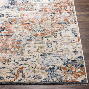 Livabliss Amore Traditional Fringe Runner Rug Machine Woven Polyester for Hallways and Entryways Navy, Denim 2'7" x 7'10" AMO2311-268