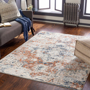 Livabliss Amore Traditional Fringe Runner Rug Machine Woven Polyester for Hallways and Entryways Navy, Denim 7'10" x 7'10" AMO2311-710RD
