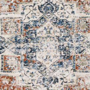 Livabliss Amore Traditional Fringe Runner Rug Machine Woven Polyester for Hallways and Entryways Navy, Denim 2'7" x 7'10" AMO2311-268