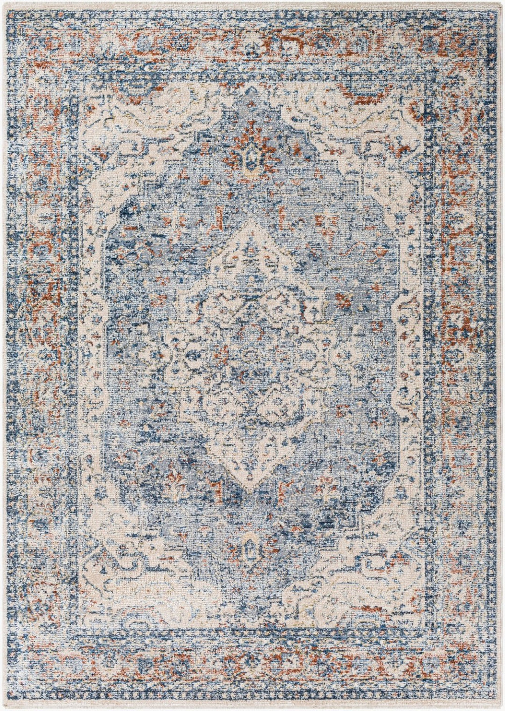 Livabliss Amore Traditional Motif Polyester Accent Rug Turkish Woven Entryway Floor Piece Navy, Denim 2'4" x 3'9" AMO2312-2339