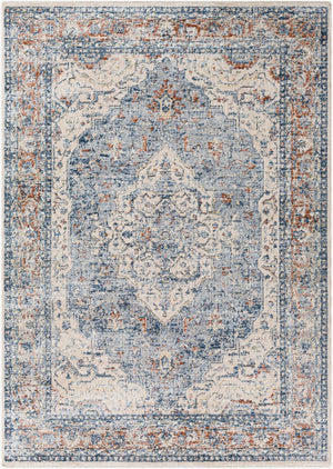 Livabliss Amore Traditional Motif Polyester Accent Rug Turkish Woven Entryway Floor Piece Navy, Denim 2'4" x 3'9" AMO2312-2339