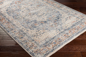Livabliss Amore Traditional Motif Polyester Accent Rug Turkish Woven Entryway Floor Piece Navy, Denim 2'7" x 10' AMO2312-2610