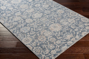 Livabliss Amore Traditional Fringe Accent Rug Polyester Woven for Entryways and Bedside Areas Denim, Light Be 2' x 2'11" AMO2313-23