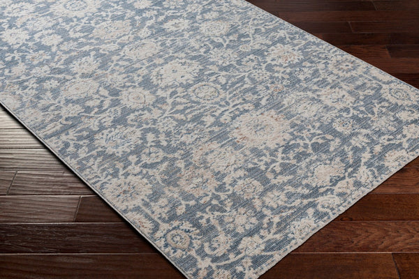 Livabliss Amore Traditional Fringe Accent Rug Polyester Woven for Entryways and Bedside Areas Denim, Light Be 2' x 2'11" AMO2313-23