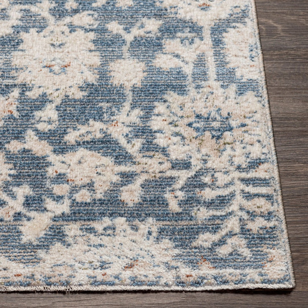 Livabliss Amore Traditional Fringe Accent Rug Polyester Woven for Entryways and Bedside Areas Denim, Light Be 2' x 2'11" AMO2313-23