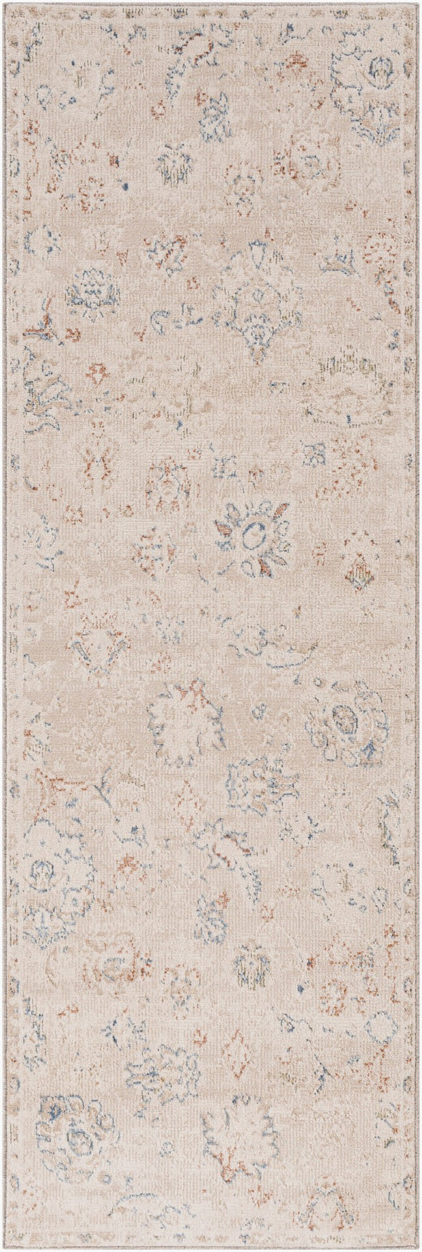 Livabliss Amore Traditional Fringe Runner Rug Machine Woven Polyester for Hallways and Entryways Denim, Rust 2'7" x 7'10" AMO2321-268