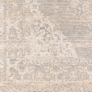 Livabliss Amore Traditional Motif Runner Rug Machine Woven Polyester Hallway Entryway Accent Gray, Light Gra 7'10" x 7'10" AMO2323-710RD
