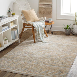 Livabliss Amore Medallion Botanical Fringe Accent Rug Machine Woven Polyester Transitional Entryway Beige, Gray 2'4" x 3'9" AMO2324-2339
