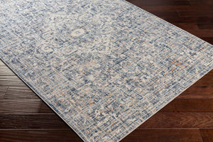 Livabliss Amore Turkish Medallion Accent Rug with Fringe Polyester Machine Woven Entryway Mat Dark Blue, Char 2' x 2'11" AMO2326-23