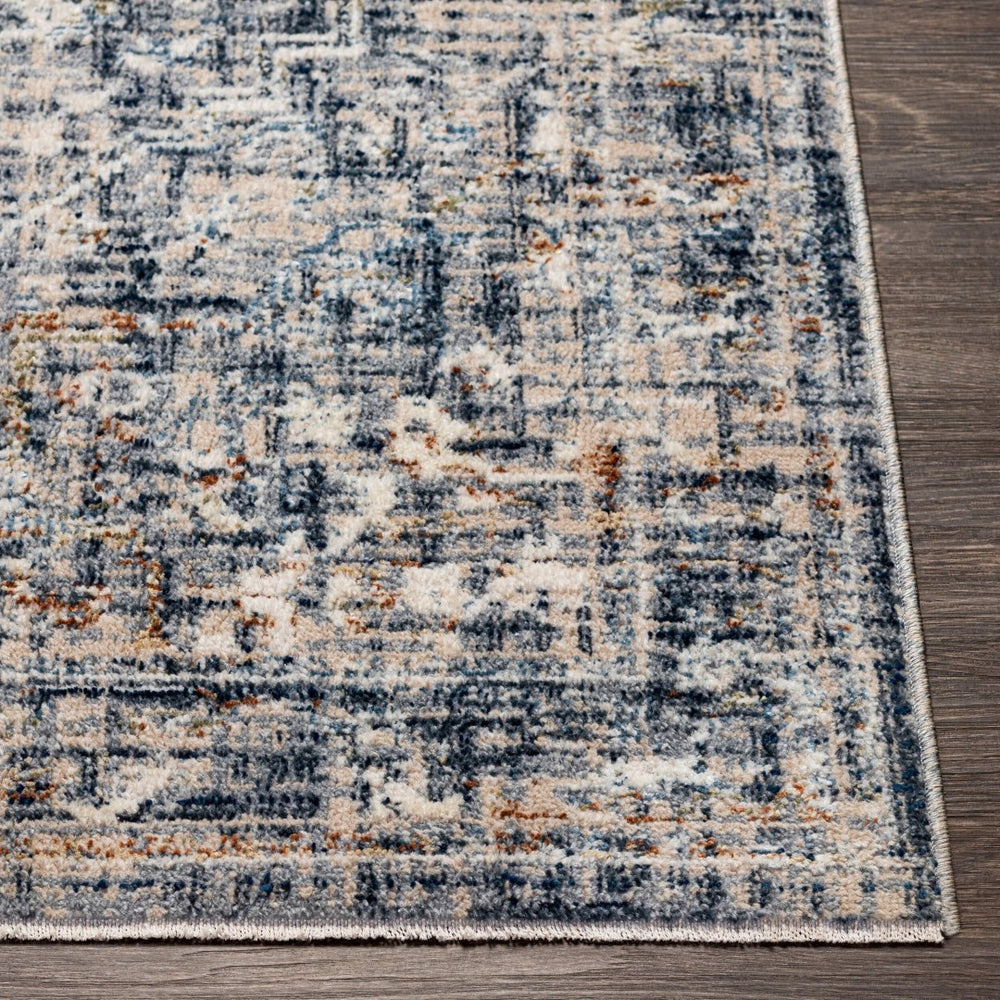 Livabliss Amore Turkish Medallion Accent Rug with Fringe Polyester Machine Woven Entryway Mat Dark Blue, Char 2' x 2'11" AMO2326-23