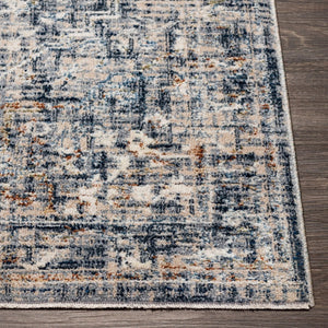 Livabliss Amore Turkish Medallion Accent Rug with Fringe Polyester Machine Woven Entryway Mat Dark Blue, Char 2' x 2'11" AMO2326-23