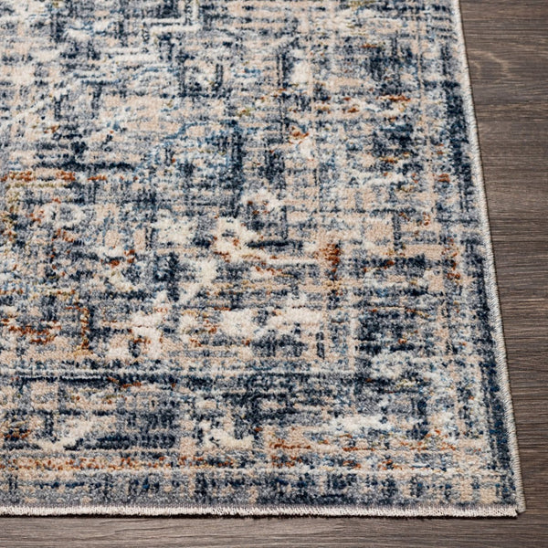 Livabliss Amore Turkish Medallion Accent Rug with Fringe Polyester Machine Woven Entryway Mat Dark Blue, Char 2' x 2'11" AMO2326-23