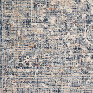 Livabliss Amore Turkish Medallion Accent Rug with Fringe Polyester Machine Woven Entryway Mat Dark Blue, Char 2' x 2'11" AMO2326-23