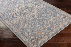 Livabliss Amore Turkish Medallion Accent Rug with Fringe Border for Entryway or Bath Denim, Dark Blu 2' x 2'11" AMO2328-23