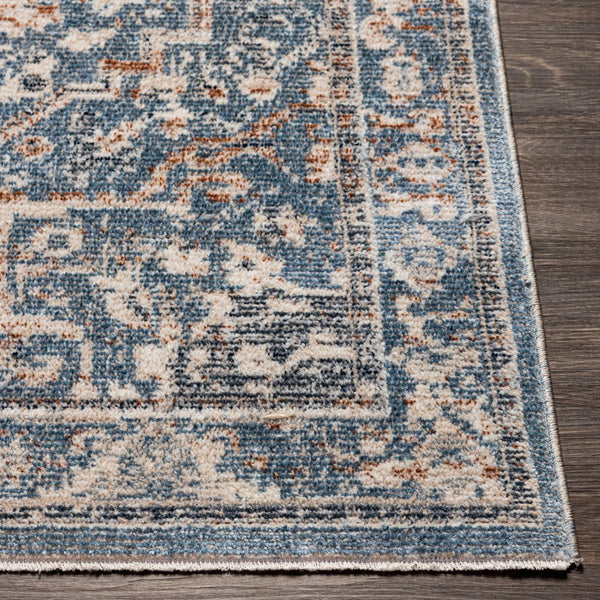 Livabliss Amore Turkish Medallion Accent Rug with Fringe Border for Entryway or Bath Denim, Dark Blu 2' x 2'11" AMO2328-23