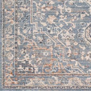 Livabliss Amore Turkish Medallion Accent Rug with Fringe Border for Entryway or Bath Denim, Dark Blu 2' x 2'11" AMO2328-23