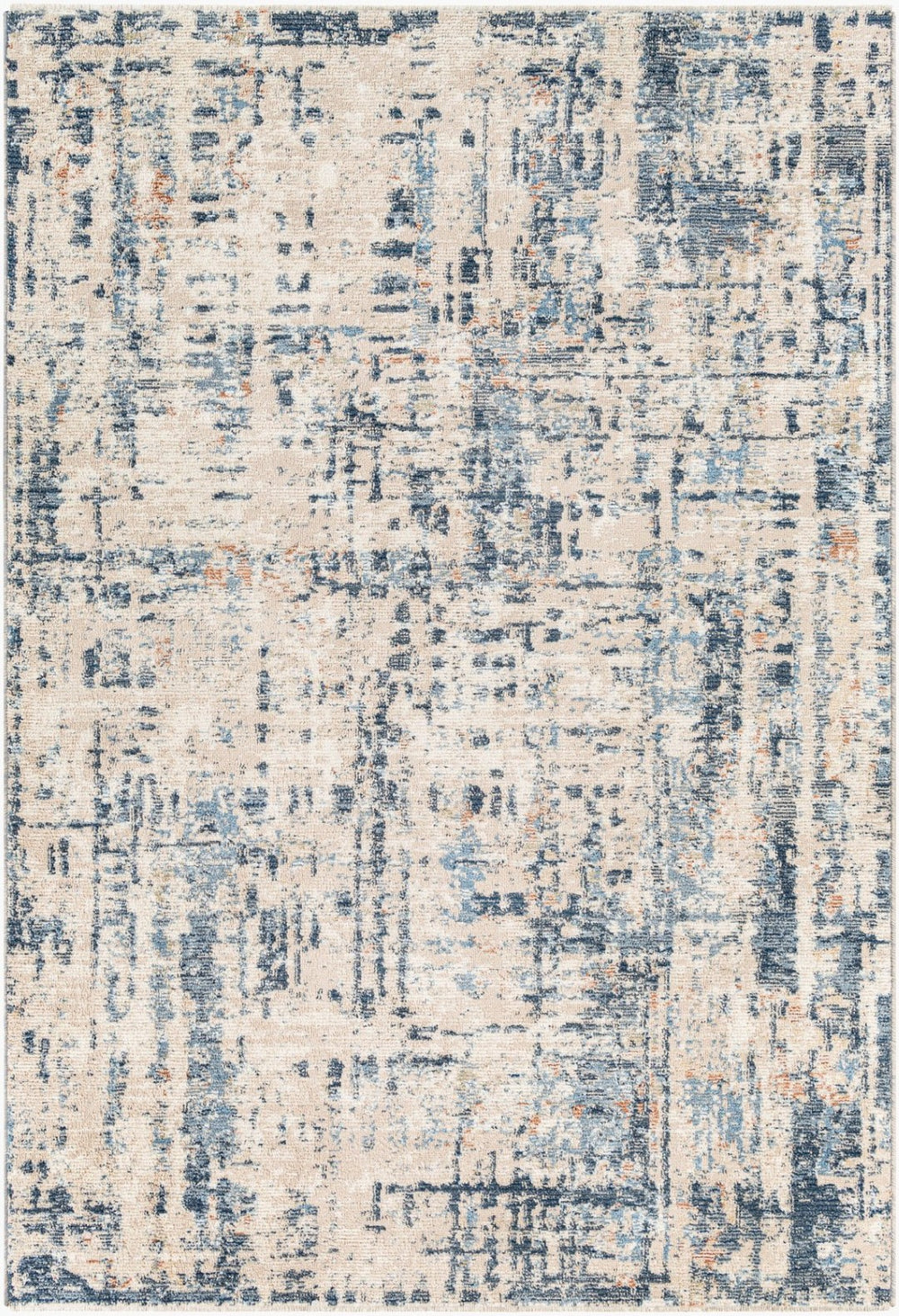 Livabliss Amore Fringe Accent Rug Machine Woven Polyester for Entryway Bedside or Bath Ivory, Slate 2'4" x 3'9" AMO2336-2339