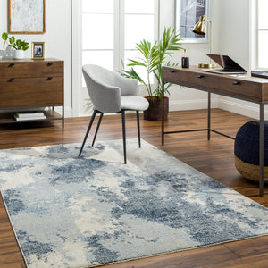 Livabliss Amore Machine Woven Polyester Runner Rug with Fringe for Hallways and Entryways Deep Teal, Navy 8'10" x 13'1" AMO2340-81013
