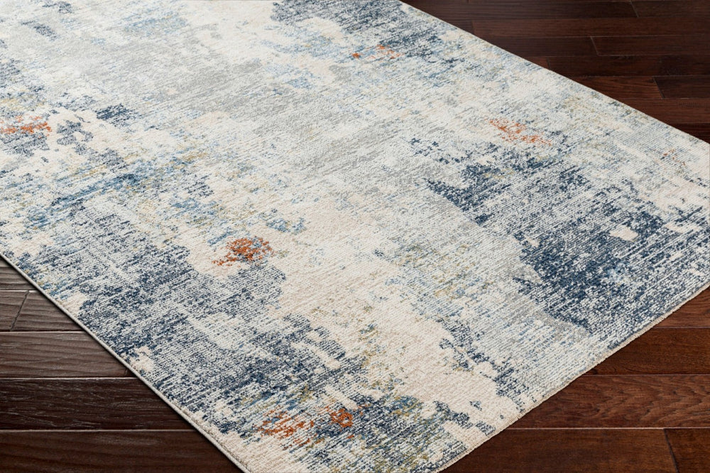 Livabliss Amore Fringe Runner Rug Polyester Machine Woven Modern Pattern for Hallway or Entryway Deep Teal, Navy 7'10" x 10' AMO2341-71010