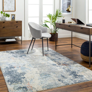 Livabliss Amore Fringe Runner Rug Polyester Machine Woven Modern Pattern for Hallway or Entryway Deep Teal, Navy 7'10" x 10' AMO2341-71010