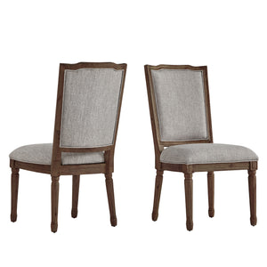 Homelegance By Top-Line Mayer Ornate Linen and Wood Dining Chairs (Set of 2) Grey Rubberwood