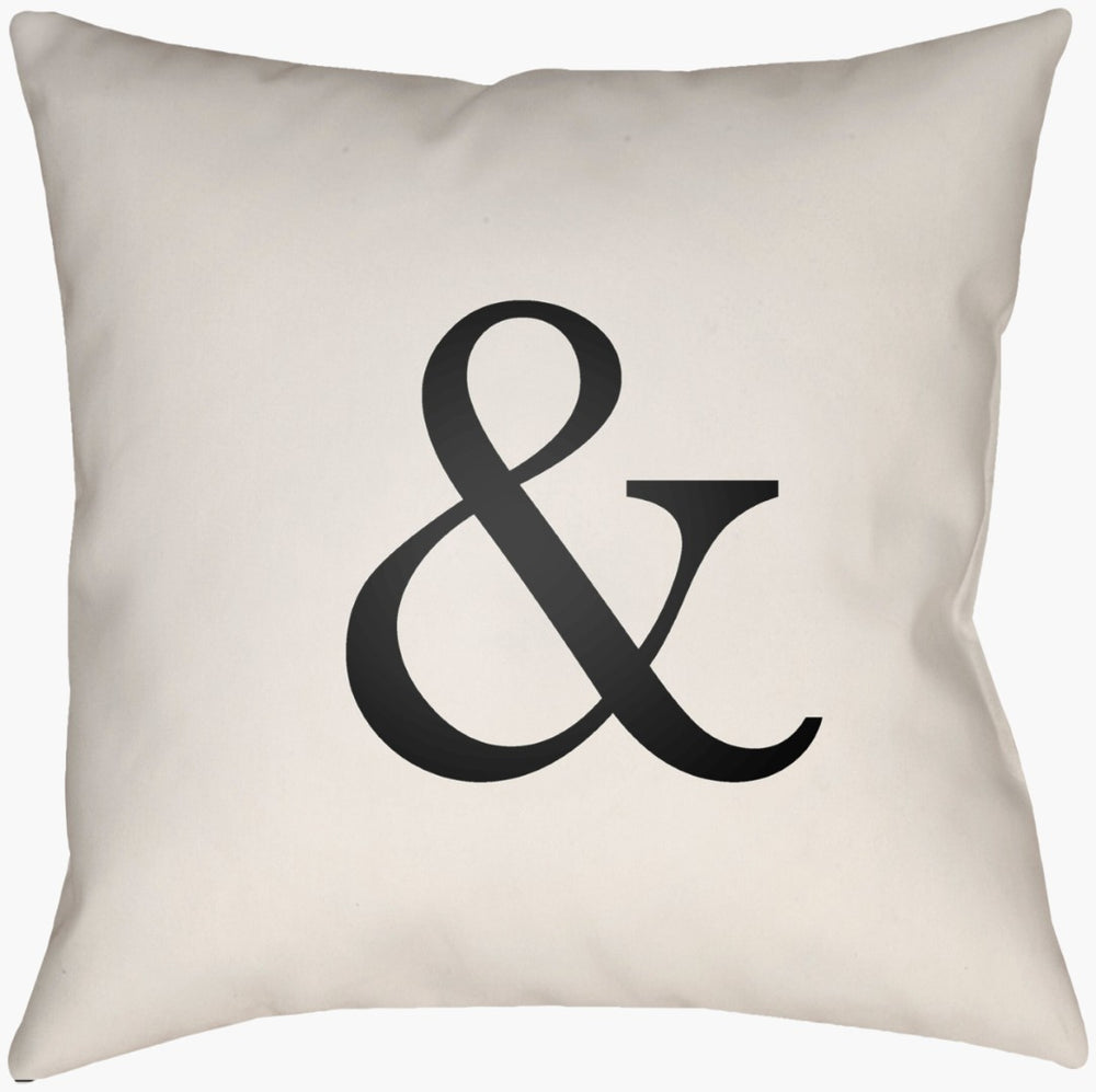 Livabliss Ampersand Woven Polyester Accent Pillow Bold Typographic Design for Modern Interiors AMP001-1616