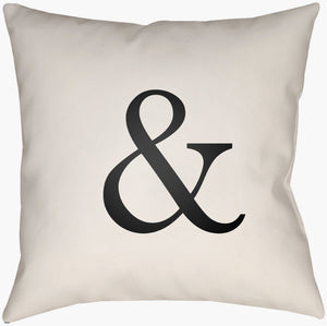Livabliss Ampersand Woven Polyester Accent Pillow Bold Typographic Design for Modern Interiors AMP001-1616