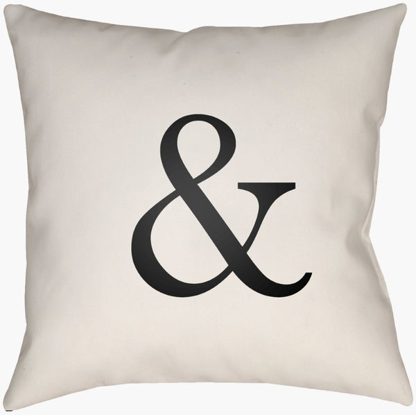 Livabliss Ampersand Woven Polyester Accent Pillow Bold Typographic Design for Modern Interiors AMP001-1616