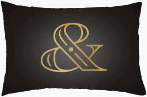 Livabliss Ampersand Woven Polyester Lumbar Pillow Textured Modern Accent for Sofa or Chair AMP004-1422