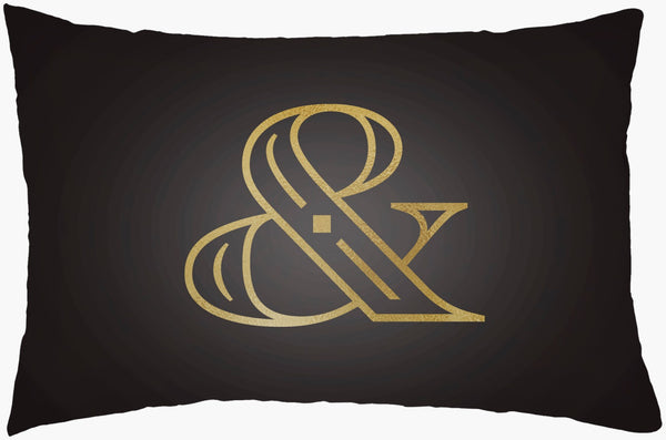 Livabliss Ampersand Woven Polyester Lumbar Pillow Textured Modern Accent for Sofa or Chair AMP004-1422