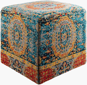 Livabliss Amsterdam Woven Cube Ottoman Handcrafted Cotton Blend Footrest for Living Room AMPF001-181818